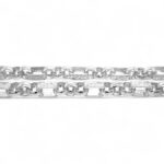 925 Sterling silver gypsy link styled chain for men and women solid patterned with square links 10 mm wide.