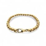 6 mm Rollerball bracelet handcrafted in 9k yellow gold, featuring polished rollerball-style links with a secure clasp.