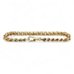 6 mm Rollerball bracelet handcrafted in 9k yellow gold, featuring polished rollerball-style links with a secure clasp.