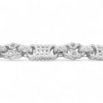 925 sterling silver Stars and Bars Belcher bracelet with intricate star and bar pattern, 15.50 mm wide, available in various lengths. Shiny, polished finish for a bold look.