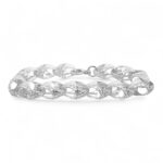925 sterling silver acorn bracelet with intricate patterned links, 13.50 mm width, polished finish. Available in multiple lengths for a bold, stylish look.