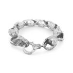 925 Sterling Silver Large Patterned Tulip Bracelet - 13 mm - Image 3