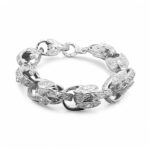 925 Sterling Silver Large Patterned Tulip Bracelet - 13 mm