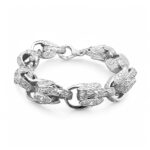 925 Sterling Silver Large Patterned Tulip Bracelet - 13 mm - Image 2