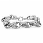 925 Sterling Silver Large Patterned Tulip Bracelet - 13 mm - Image 5