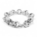 925 Sterling Silver Stars and Tulip Belcher Bracelet - 16 mm - Image 3