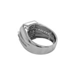 Sterling silver iced out signet ring for men with cz cuibc stones.