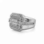 Sterling silver iced out signet ring for men with cz cuibc stones.