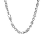 Stars and bars tulip chain in sterling silver solid 7 mm links.