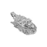 Silver Lion Pendant With Gucci Styled Crown Fully Iced Out - GEO22163 - Image 2