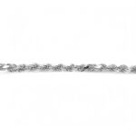 925 Sterling Silver Diamond Cut Rope Bracelet - 5 mm - Image 4