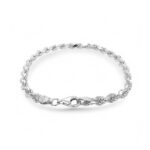 925 Sterling Silver Diamond Cut Rope Bracelet - 5 mm - Image 3