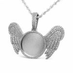 925 Sterling Silver Winged Picture Pendant With Moissanite Stones - Image 3