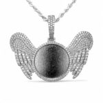 925 Sterling Silver Winged Picture Pendant With Moissanite Stones - Image 4