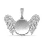 925 Sterling Silver Winged Picture Pendant With Moissanite Stones