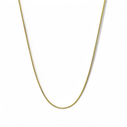 14k yellow gold solid snake chain with 16 and 18 inches for women.