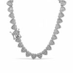 925 Sterling Silver Heart Shaped Baguette Cluster Tennis Chain – 9 mm - Image 2