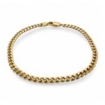 14k Yellow Gold Solid Miami Cuban Bracelet - 4 mm