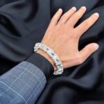 925 Sterling Silver Solid Plain Cage Bracelet - 13 mm - Image 2