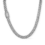 925 Sterling Silver Moissanite Stone Set Cuban Chain - 6 mm