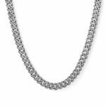925 Sterling Silver Moissanite Stone Set Cuban Chain - 6 mm - Image 3