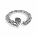 925 Sterling Silver Moissanite Stone Set Cuban Bracelet - 8 mm - Image 3