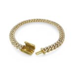925 Yellow Gold Plated Silver Moissanite Stone Set Cuban Bracelet - 6 mm - Image 2