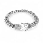 925 Sterling Silver Baguette Cuban Bracelet - 10.5 mm - Image 4