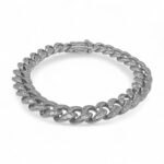 925 Sterling Silver Baguette Cuban Bracelet - 10.5 mm - Image 2