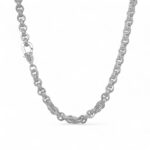 925 Sterling Silver Micro Belcher Chain Patterned and Stone Set - 6 mm - Image 2