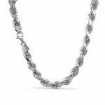 925 Sterling Silver Solid Diamond Cut Rope Chain - 8 mm - Image 3