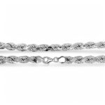 925 Sterling Silver Solid Diamond Cut Rope Chain - 8 mm - Image 2