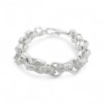 925 Sterling Silver Hexagon Belcher Bracelet - 12 mm