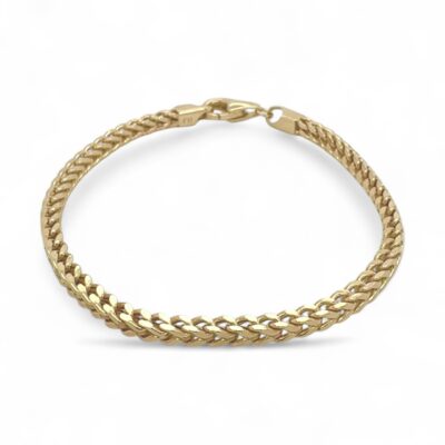 9k yellow gold hollow franco chain 3 mm wide for men and women.