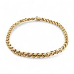 9k Yellow Gold Diamond Cut Solid Franco Bracelet - 3.5 mm