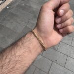 9k Yellow Gold Diamond Cut Solid Franco Bracelet - 3.5 mm - Image 6