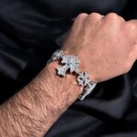 925 Sterling Silver Cross Bracelet with Moissanite Diamonds - Image 3