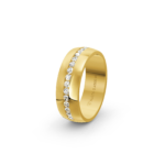 9k Yellow Gold Diamond Wedding Band Channel Set 0.45 ct - 7 mm - Image 5