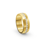 9k Yellow Gold Diamond Wedding Band Channel Set 0.45 ct - 7 mm - Image 4