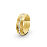 9k Yellow Gold Diamond Wedding Band Channel Set 0.45 ct - 7 mm - Image 3
