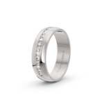 18k White Gold Diamond Wedding Band Channel Set 0.30 ct - 6 mm