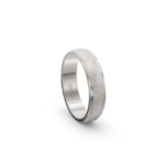 9k White Gold Ice Matte Wedding Band - 5 mm - Image 4