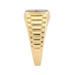 9k Yellow Gold Onyx and Diamond Rolex Inspired Ring - 0.03 ct - Image 4