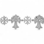 925 Sterling Silver Cross Bracelet with Moissanite Diamonds - Image 4