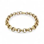9k Yellow Gold Plain and Patterned Belcher Bracelet - 7.5 mm