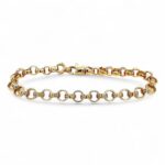 9k Yellow Gold Patterned and Plain Belcher Bracelet - 6 mm - Image 3