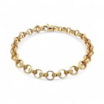 9k Yellow Gold Patterned and Plain Belcher Bracelet - 6 mm