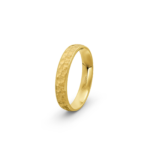 14k Yellow Gold Hammered Wedding Band - 4 mm - Image 5