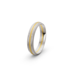 9k Yellow and White Gold Patterned Wedding Band - 4.5 mm - Image 5