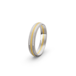 9k Yellow and White Gold Patterned Wedding Band - 4.5 mm - Image 3